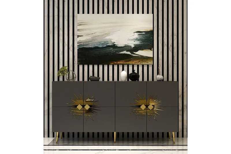 Konsoli Tari Antrasiitti / Kulta - Antrasiitti / Kulta - Huonekalut - Pöytä & ruokailuryhmä - Apupöytä & sivupöytä - Konsolipöytä