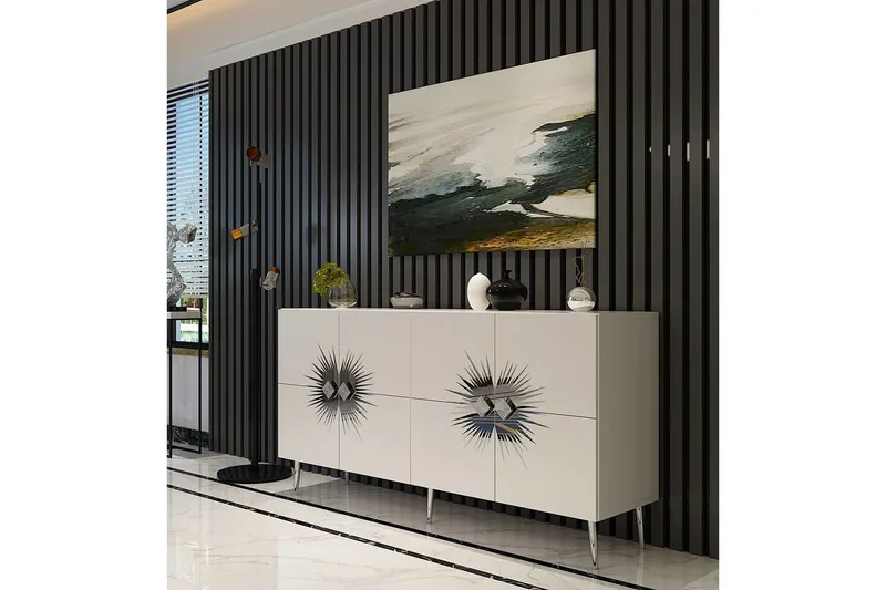 Konsoli Tari Valkoinen / Hopea - Valkoinen / Hopea - Huonekalut - Pöytä & ruokailuryhmä - Apupöytä & sivupöytä - Konsolipöytä