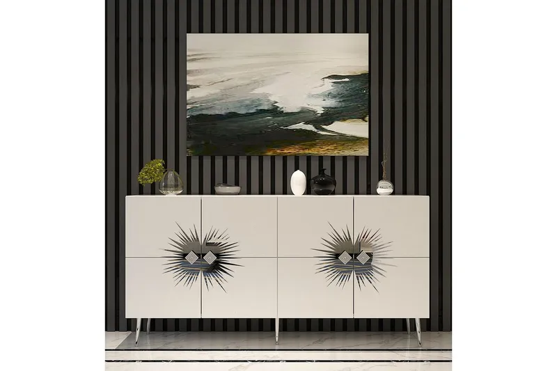 Konsoli Tari Valkoinen / Hopea - Valkoinen / Hopea - Huonekalut - Pöytä & ruokailuryhmä - Apupöytä & sivupöytä - Konsolipöytä