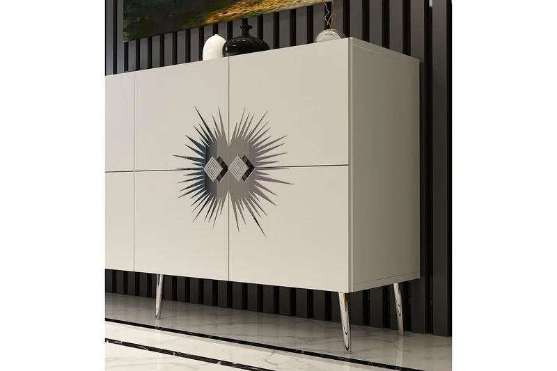 Konsoli Tari Valkoinen / Hopea - Valkoinen / Hopea - Huonekalut - Pöytä & ruokailuryhmä - Apupöytä & sivupöytä - Konsolipöytä