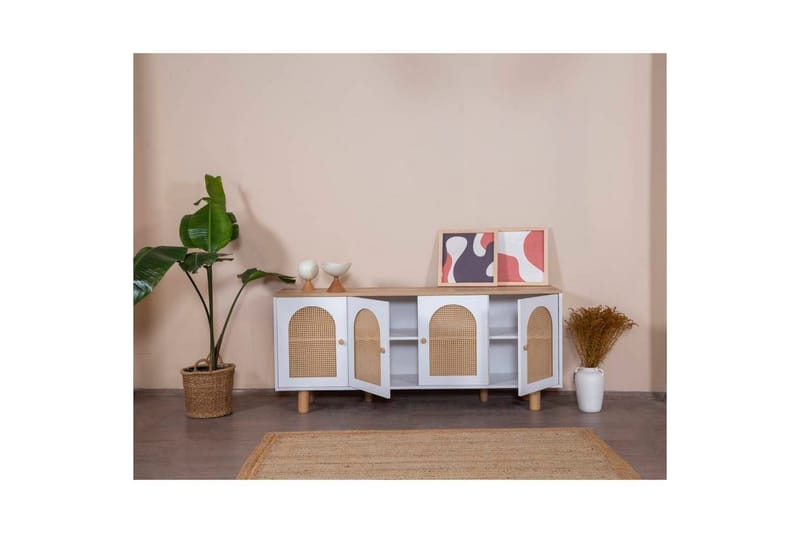 Konsoli Terra Valkoinen / Tammi - Keskisävyinen puu/Valkoinen - Huonekalut - Pöytä & ruokailuryhmä - Apupöytä & sivup öytä - Konsolipöytä