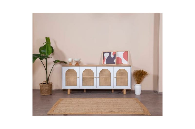 Konsoli Terra Valkoinen / Tammi - Keskisävyinen puu/Valkoinen - Huonekalut - Pöytä & ruokailuryhmä - Apupöytä & sivupöytä - Konsolipöytä