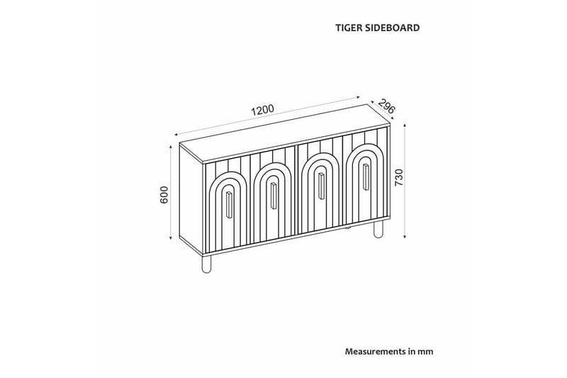 Konsoli Tiikeri Valkoinen - Valkoinen - Huonekalut - Pöytä & ruokailuryhmä - Apupöytä & sivupöytä - Konsolipöytä