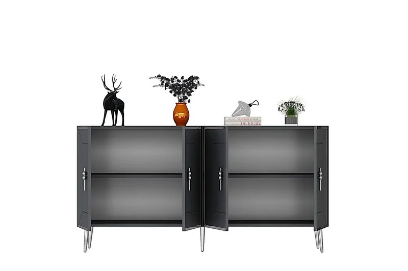 Konsoli Virdel Antrasiitti / Hopea - Antrasiitti / Hopea - Huonekalut - Pöytä & ruokailuryhmä - Apupöytä & sivupöytä - Konsolipöytä