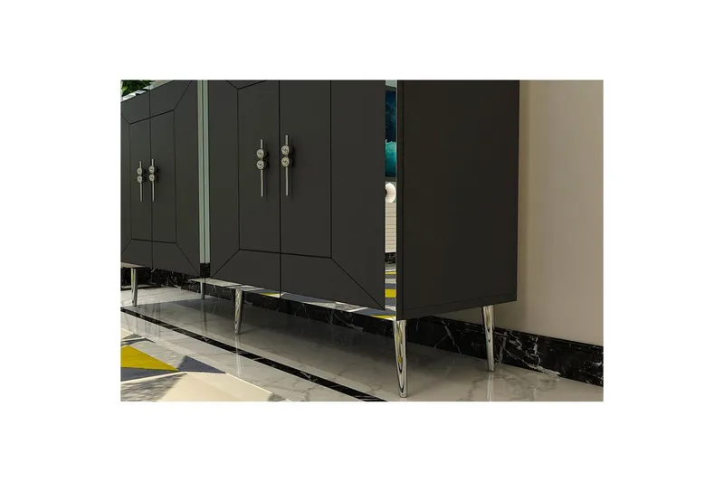 Konsoli Virdel Antrasiitti / Hopea - Antrasiitti / Hopea - Huonekalut - Pöytä & ruokailuryhmä - Apupöytä & sivupöytä - Konsolipöytä