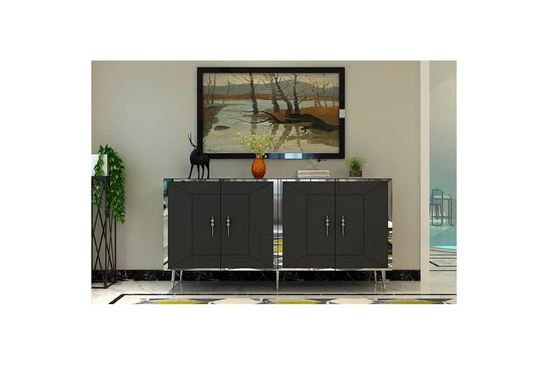 Konsoli Virdel Antrasiitti / Hopea - Antrasiitti / Hopea - Huonekalut - Pöytä & ruokailuryhmä - Apupöytä & sivupöytä - Konsolipöytä