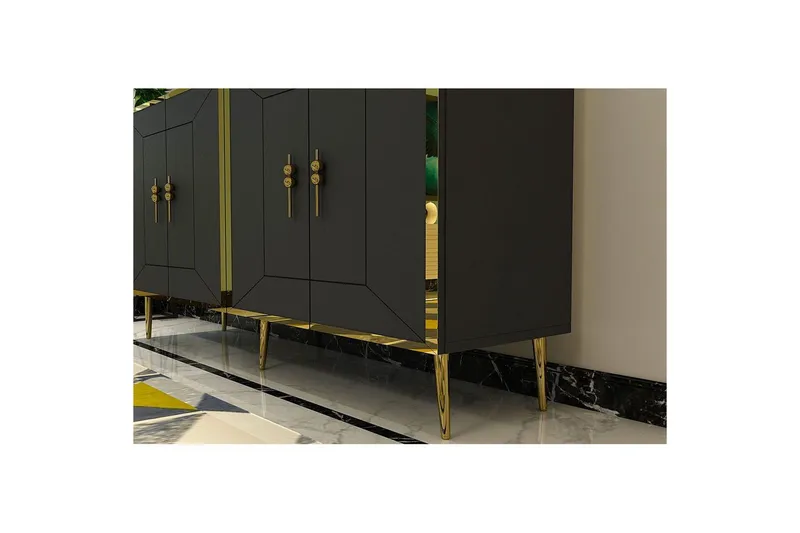 Konsoli Virdel Antrasiitti / Kulta - Antrasiitti / Kulta - Huonekalut - Pöytä & ruokailuryhmä - Apupöytä & sivupöytä - Konsolipöytä