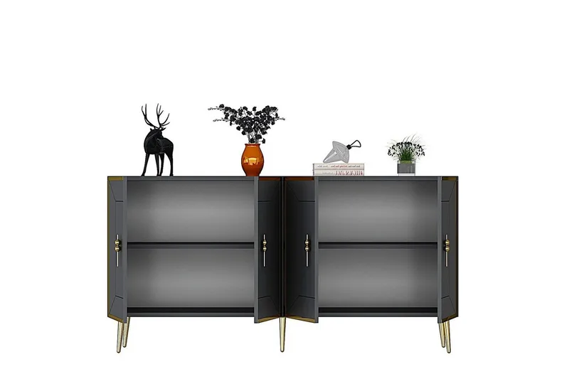 Konsoli Virdel Antrasiitti / Kulta - Antrasiitti / Kulta - Huonekalut - Pöytä & ruokailuryhmä - Apupöytä & sivupöytä - Konsolipöytä