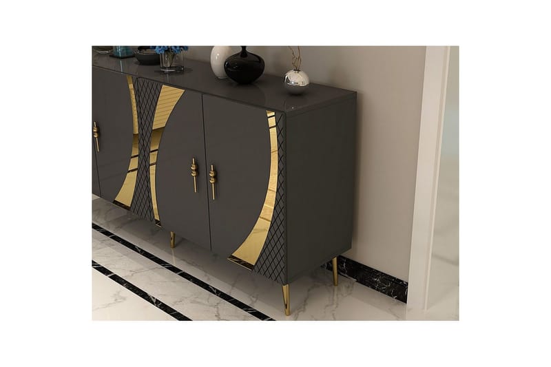 Konsoli Zoman Antrasiitti / Kulta - Antrasiitti / Kulta - Huonekalut - Pöytä & ruokailuryhmä - Apupöytä & sivupöytä - Konsolipöytä