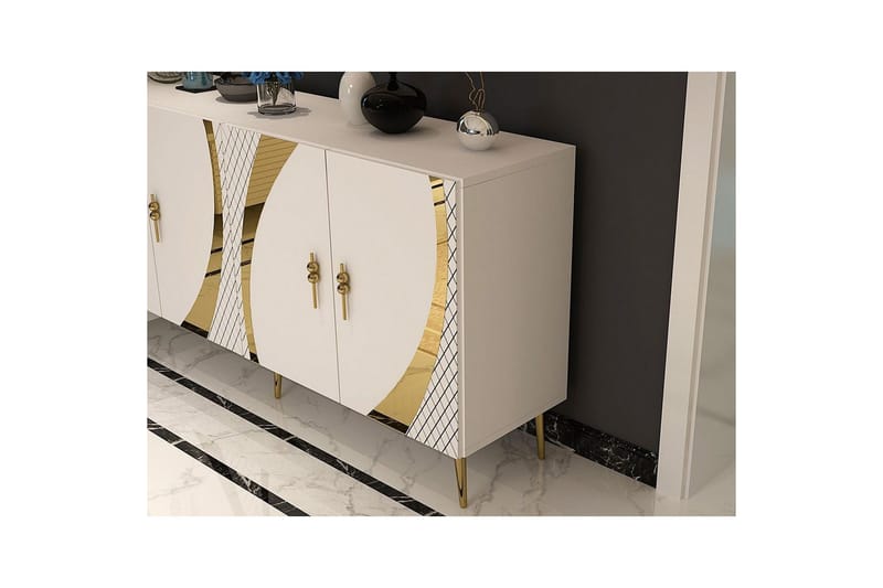 Konsoli Zoman Valkoinen / Kulta - Valkoinen / Kulta - Huonekalut - Pöytä & ruokailuryhmä - Apupöytä & sivupöytä - Konsolipöytä