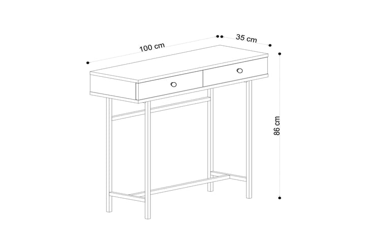 Apupöytä 100 cm - Luonnonväri/Musta - Konsolipöytä - Eteispöytä