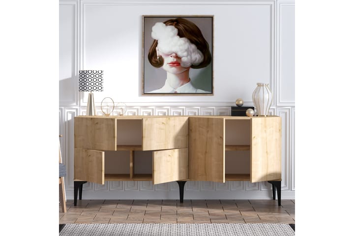 Apupöytä Bousghi 180 cm - Luonnonväri - Konsolipöytä - Eteispöytä