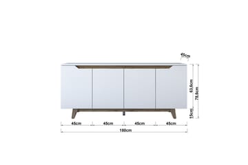 Apupöytä Crozon 180 cm - Valkoinen/Tummanruskea - Huonekalut - Pöytä & ruokailuryhmä - Apupöytä & sivupöytä - Konsolipöytä