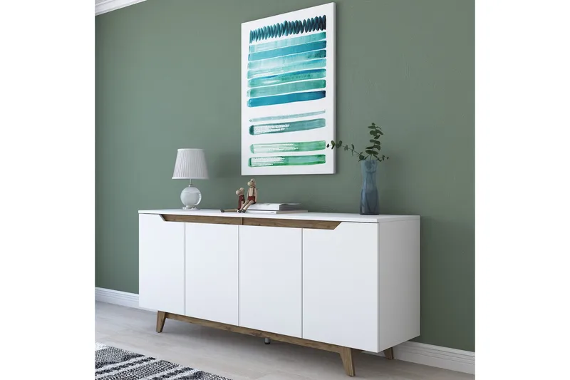 Apupöytä Crozon 180 cm - Valkoinen/Tummanruskea - Huonekalut - Pöytä & ruokailuryhmä - Apupöytä & sivupöytä - Konsolipöytä