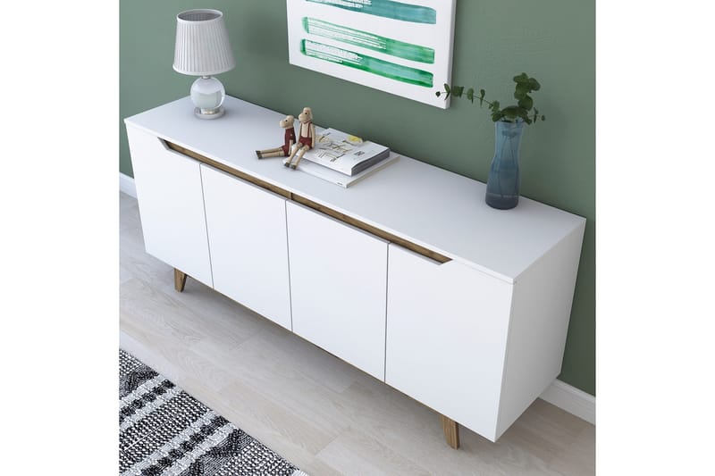 Apupöytä Crozon 180 cm - Valkoinen/Tummanruskea - Huonekalut - Pöytä & ruokailuryhmä - Apupöytä & sivupöytä - Konsolipöytä