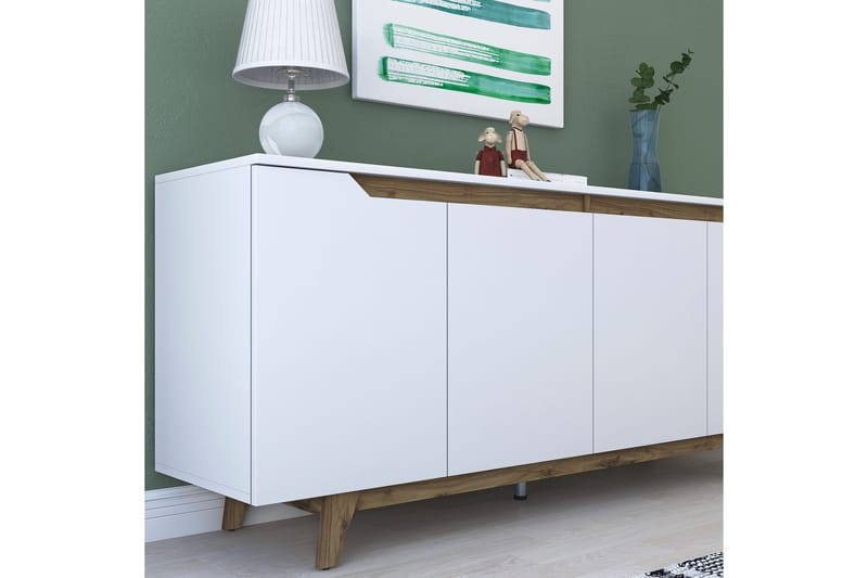 Apupöytä Crozon 180 cm - Valkoinen/Tummanruskea - Huonekalut - Pöytä & ruokailuryhmä - Apupöytä & sivupöytä - Konsolipöytä