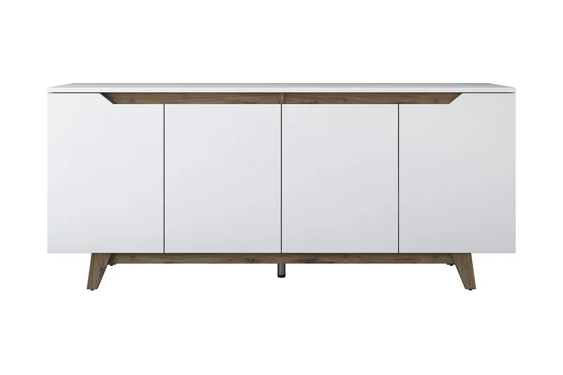 Apupöytä Crozon 180 cm, Valkoinen/Tummanruskea