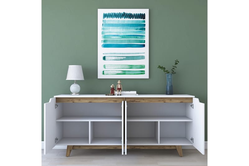 Apupöytä Crozon 180 cm - Valkoinen/Tummanruskea - Huonekalut - Pöytä & ruokailuryhmä - Apupöytä & sivupöytä - Konsolipöytä