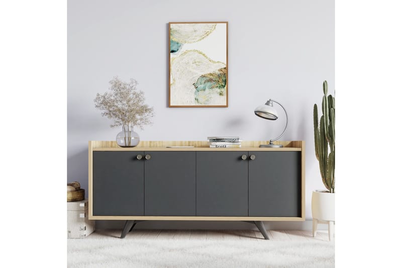 Apupöytä Degollado 150 cm - Antrasiitti/Luonnonväri - Huonekalut - Pöytä & ruokailuryhmä - Apupöytä & sivupöytä - Konsolipöytä