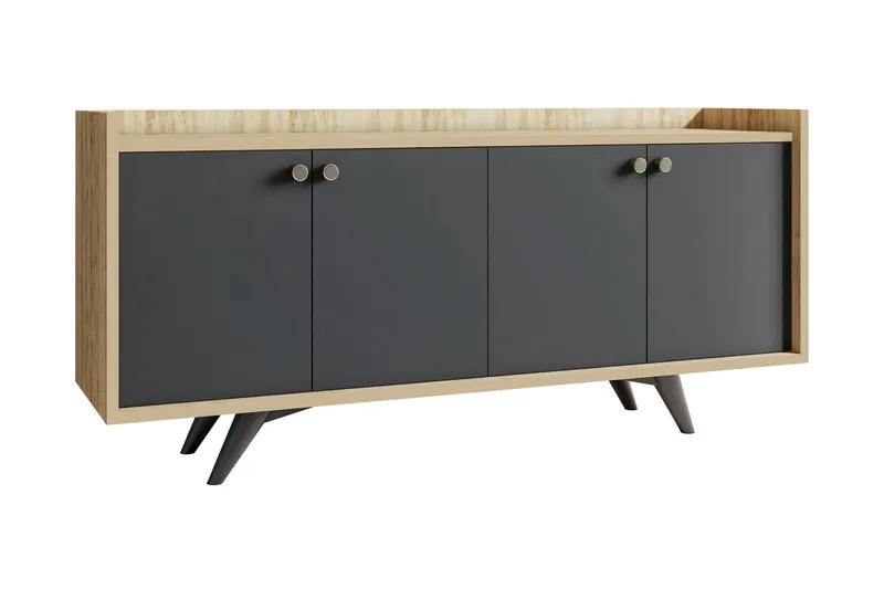 Apupöytä Degollado 150 cm, Luonnonvärinen/Antrasiitti