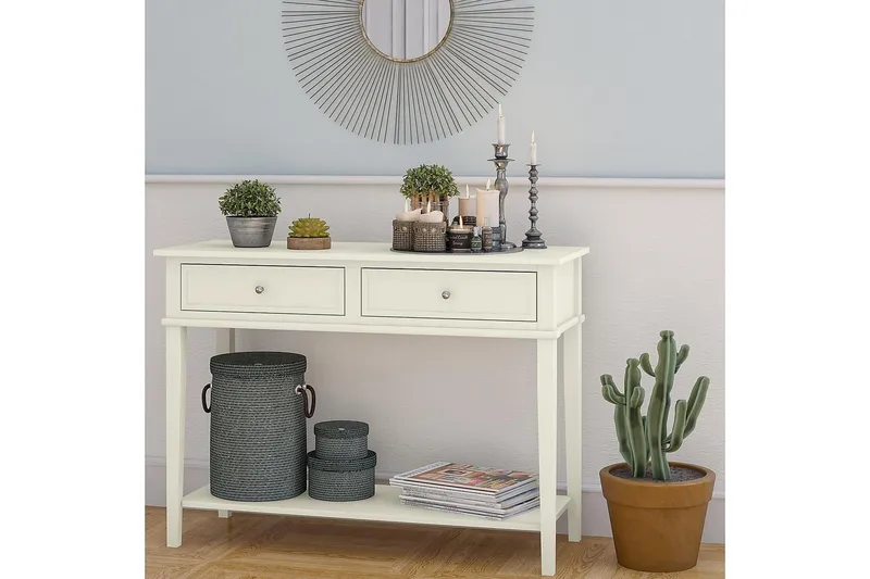 Apupöytä Franklin 104 cm Valkoinen - Dorel Home - Huonekalut - Pöytä & ruokailuryhmä - Apupöytä & sivupöytä - Konsolipöytä