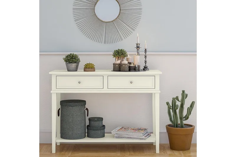 Apupöytä Franklin 104 cm Valkoinen - Dorel Home - Huonekalut - Pöytä & ruokailuryhmä - Apupöytä & sivupöytä - Konsolipöytä