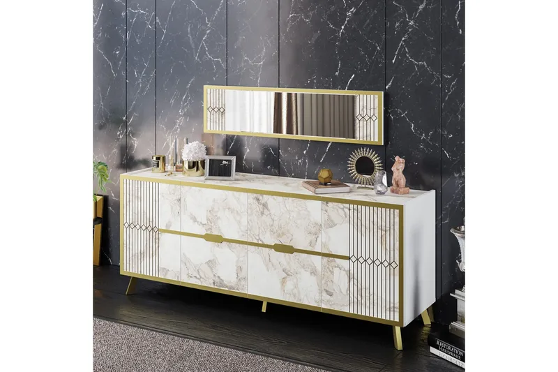 Apupöytä Fridaria 180 cm, Valkoinen