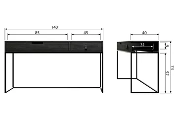 Apupöytä Iria 140 cm - Musta Tammi - Huonekalut - Pöytä & ruokailuryhmä - Apupöytä & sivupöytä - Konsolipöytä