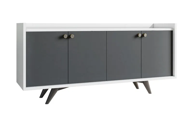Apupöytä Keronet 150 cm, Valkoinen/Antrasiitti
