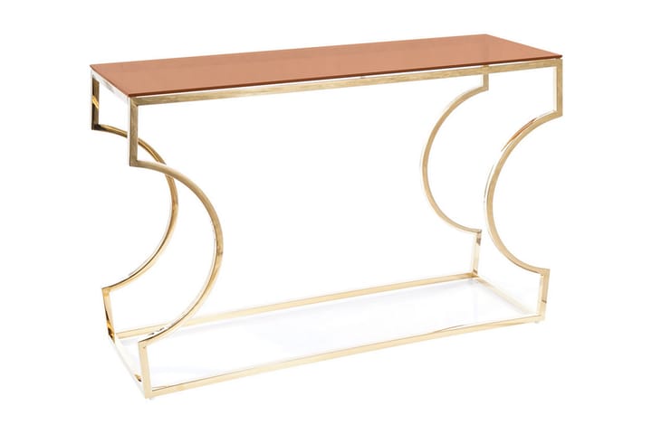 Apupöytä Kitsuki 120 cm - Meripihka/Lasi/Kulta - Konsolipöytä - Eteispöytä