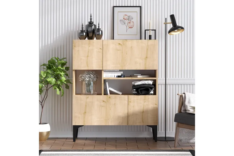 Apupöytä Kristoni 100 cm - Sininen/Luonnonväri - Huonekalut - Pöytä & ruokailuryhmä - Apupöytä & sivupöytä - Konsolipöytä