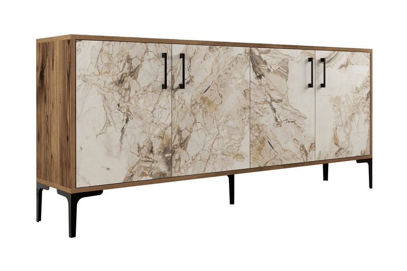 Apupöytä Merkesa 180 cm - Pähkinä/Valkoinen - Huonekalut - Pöytä & ruokailuryhmä - Apupöytä & sivupöytä - Konsolipöytä