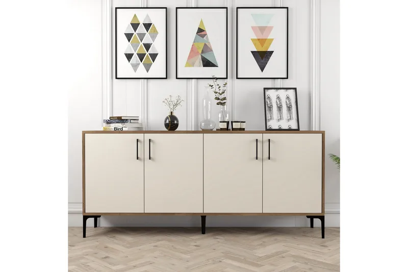 Apupöytä Merkesa 180 cm - Pähkinä/kermanvalkoinen - Huonekalut - Pöytä & ruokailuryhmä - Apupöytä & sivupöytä - Konsolipöytä