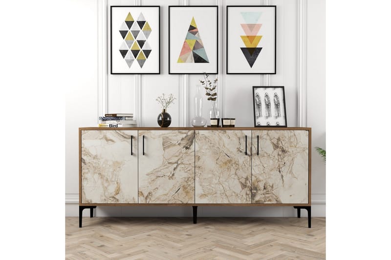 Apupöytä Merkesa 180 cm - Pähkinä/Valkoinen - Huonekalut - Pöytä & ruokailuryhmä - Apupöytä & sivupöytä - Konsolipöytä