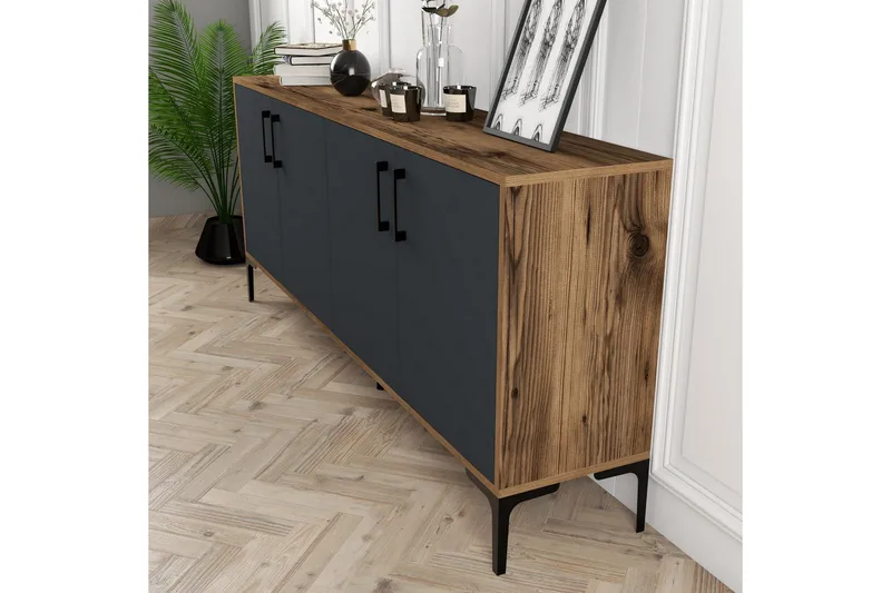 Apupöytä Merkesa 180 cm - Pähkinä/antrasiitti - Huonekalut - Pöytä & ruokailuryhmä - Apupöytä & sivupöytä - Konsolipöytä