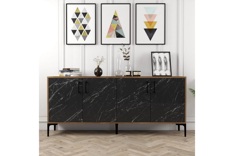 Apupöytä Merkesa 180 cm - Pähkinä / musta - Huonekalut - Pöytä & ruokailuryhmä - Apupöytä & sivupöytä - Konsolipöytä