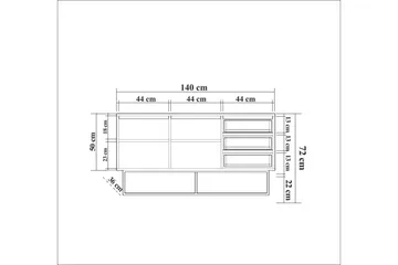 Apupöytä Ruba 140 cm - Tummanruskea/Musta - Huonekalut - Pöytä & ruokailuryhmä - Apupöytä & sivupöytä - Konsolipöytä