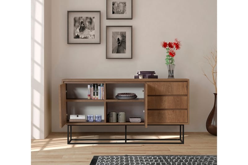 Apupöytä Ruba 140 cm - Tummanruskea/Musta - Huonekalut - Pöytä & ruokailuryhmä - Apupöytä & sivupöytä - Konsolipöytä