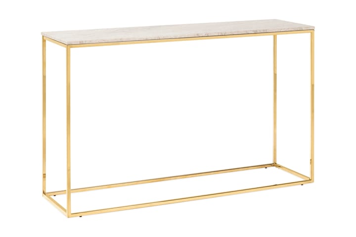 Apupöytä Titania 120 cm Marmori - Beige/Messinki - Marmoripöydät - Konsolipöytä - Eteispöytä