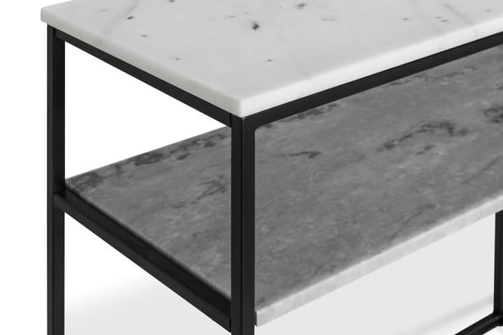 Apupöytä Titania 120 cm Marmori - Valkoinen/Harmaa/Musta - Konsolipöytä - Eteispöytä