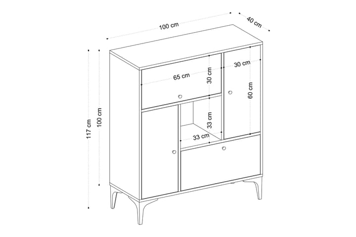 Apupöytä Urgby 100x117 cm - Sininen - Konsolipöytä - Eteispöytä
