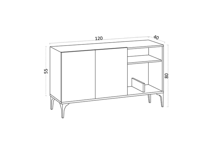 Apupöytä Urgby 120x80 cm - Sininen - Konsolipöytä - Eteispöytä