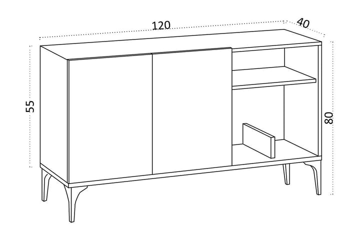 Apupöytä Urgby 120x80 cm - Valkoinen - Konsolipöytä - Eteispöytä