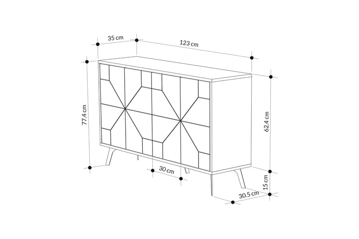 Apupöytä Urgby 123x62,4 cm - Ruskea - Konsolipöytä - Eteispöytä
