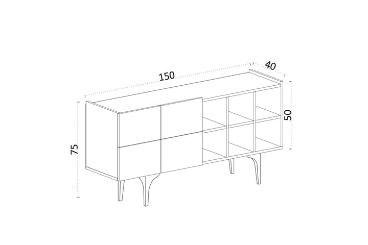 Apupöytä Urgby 150x75 cm - Valkoinen - Konsolipöytä - Eteispöytä