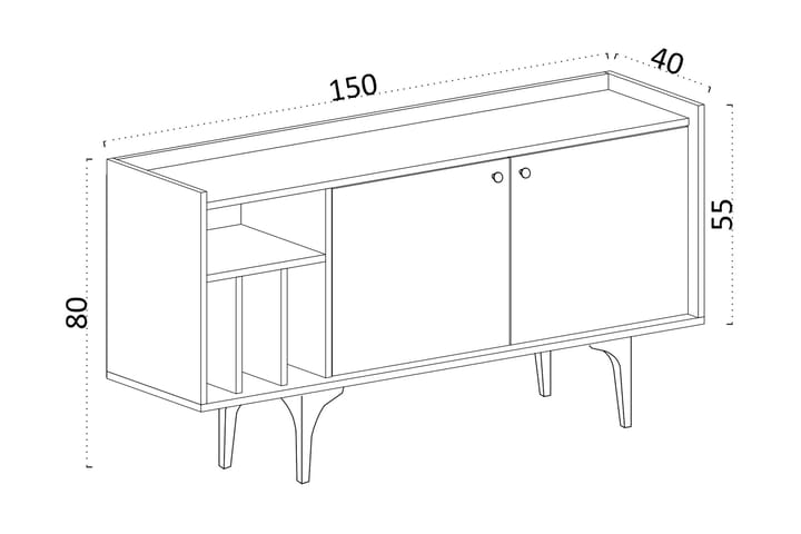 Apupöytä Urgby 150x80 cm - Sininen - Konsolipöytä - Eteispöytä