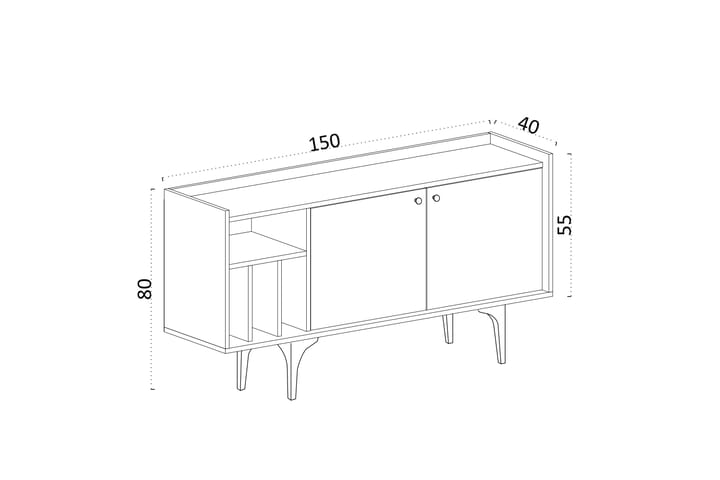 Apupöytä Urgby 150x80 cm - Valkoinen - Konsolipöytä - Eteispöytä