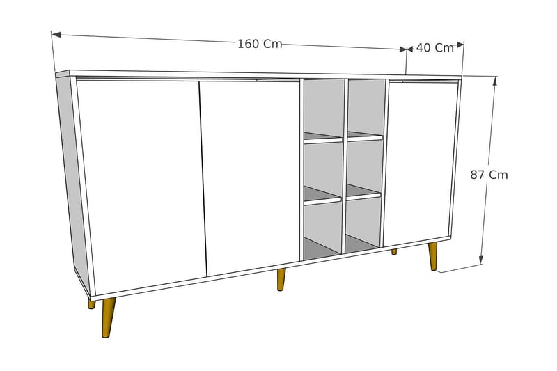 Apupöytä Urgby 160x87 cm - Monivärinen - Huonekalut - Pöytä & ruokailuryhmä - Apupöytä & sivupöytä - Konsolipöytä