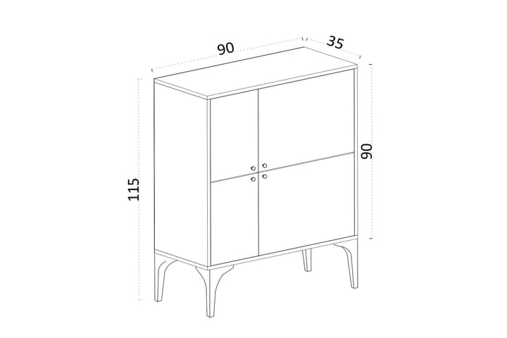 Apupöytä Urgby 90x115 cm - Sininen - Konsolipöytä - Eteispöytä