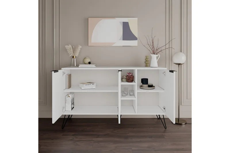 Apupöytä Violaceae 142x83 cm - Valkoinen - Huonekalut - Pöytä & ruokailuryhmä - Apupöytä & sivupöytä - Konsolipöytä